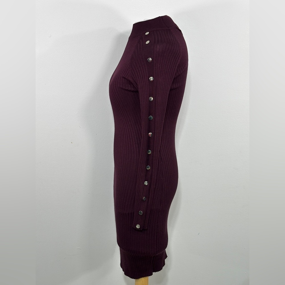 Emma & Posh Women's Ribbed Sweater Dress Berry Jam Small - Picture 3 of 6